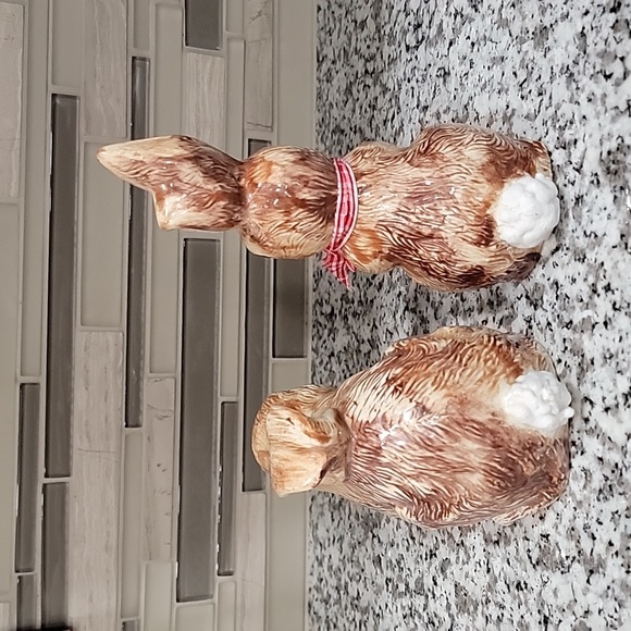 vintage ceramic pair of easter bunnies - Picture 5 of 10